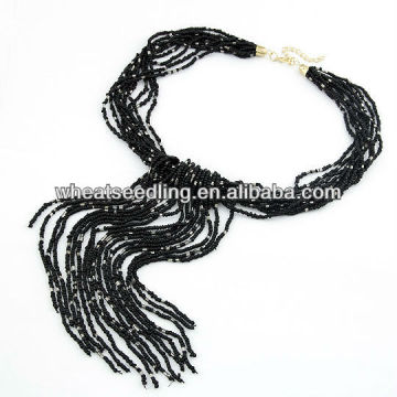 Colorful Rice Beads Bohemia Style Tassels Necklace Jewelry 11031698